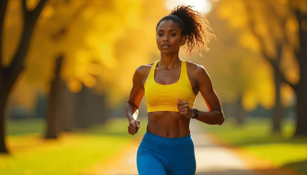 A person exercising outdoors, a safer approach than water fasting for weight loss in 2025.