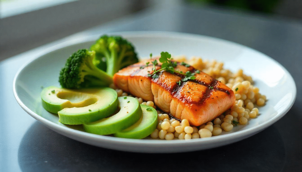 A balanced meal plate, a sustainable alternative to water fasting for weight loss in 2025.